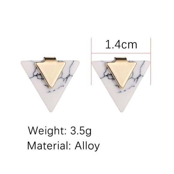 Marble & Gold Earrings - Picture 3 of 4